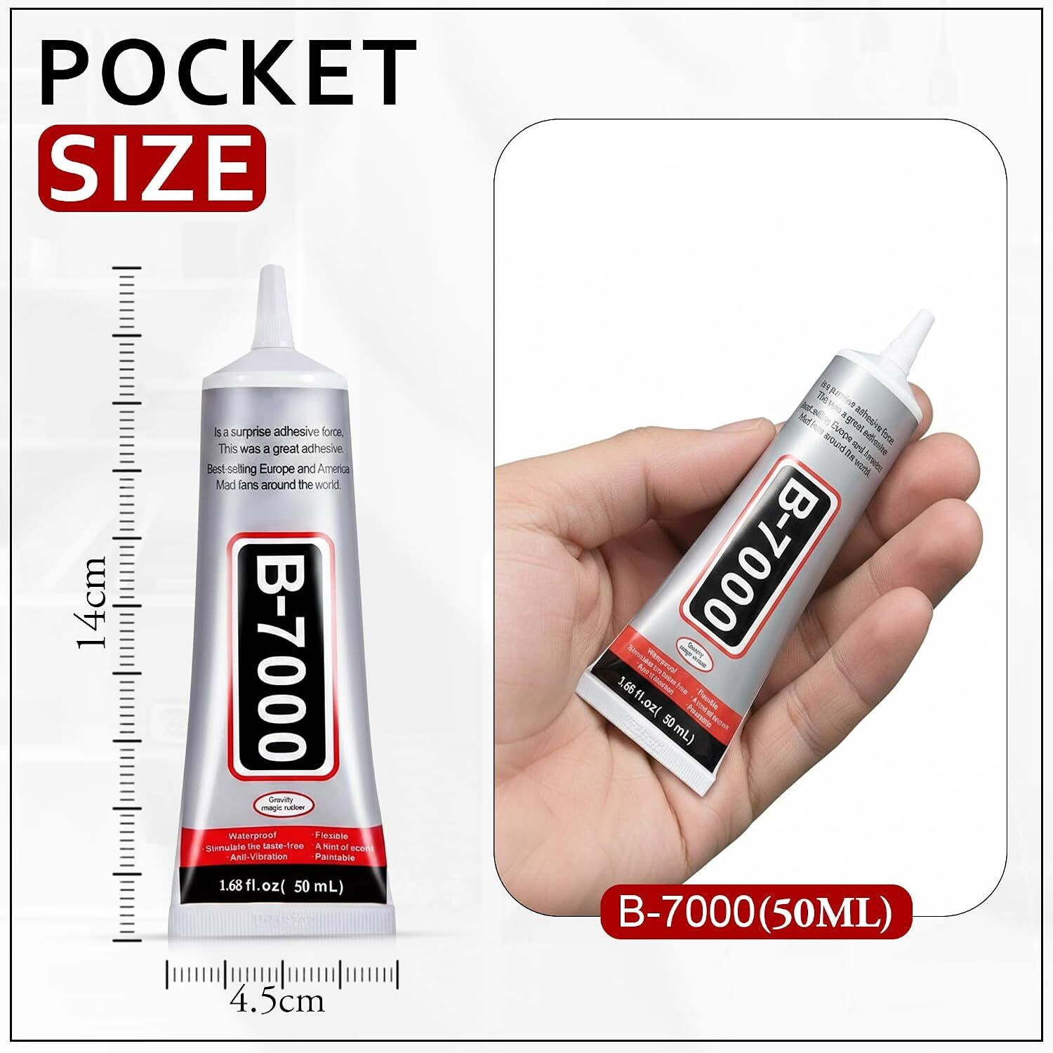 Image of BUKU B7000 Adhesive Glue 50ml (Pack of 2) Clear Liquid Gel for DIY Crafts Adhesive