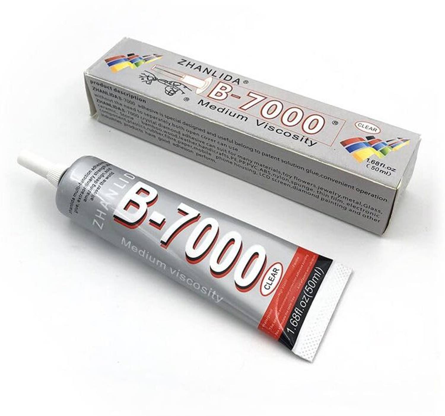 BUKU Glue B7000 High Grade Industrial Glue Semi Fluid Transparent (1PK-50 ML) Adhesive
