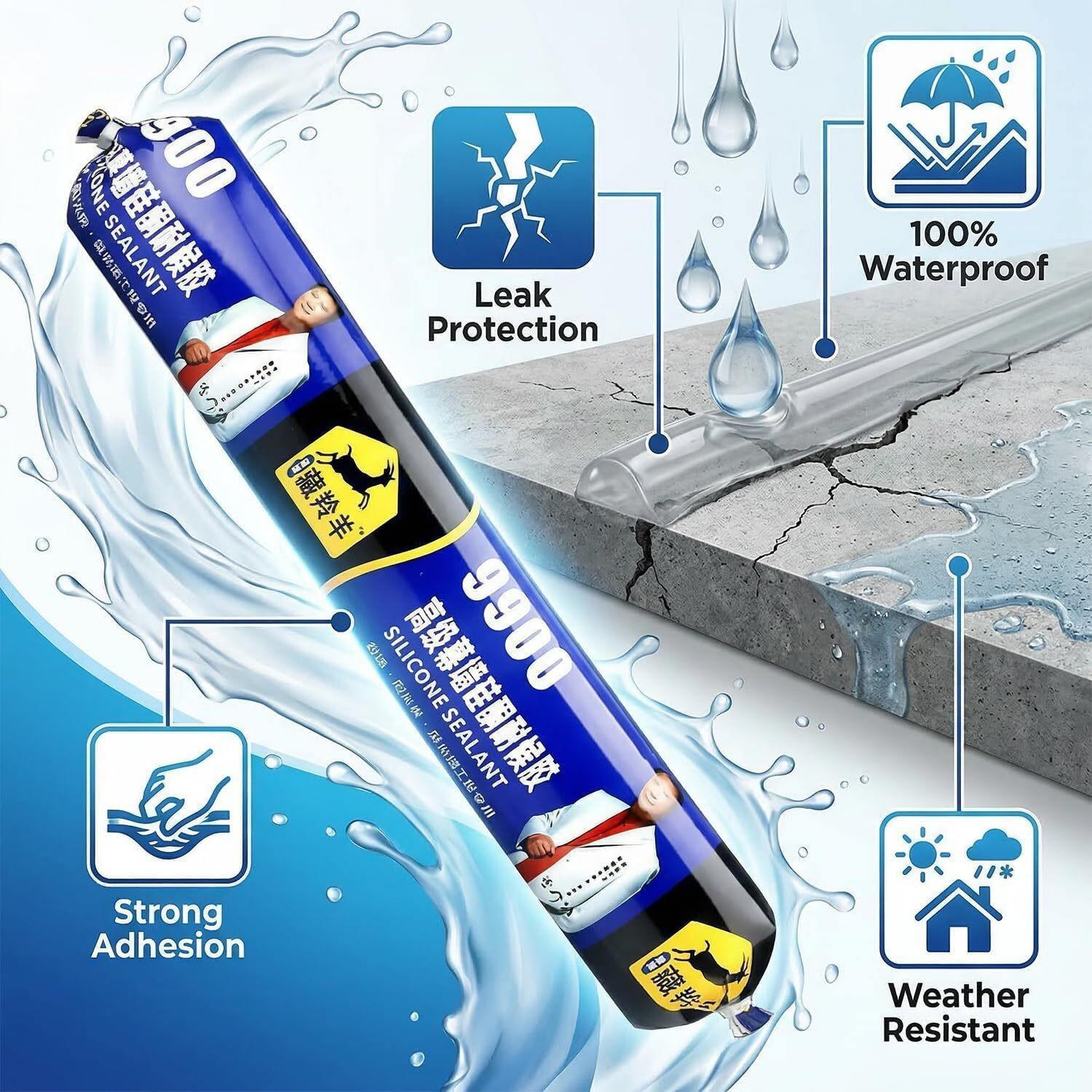 Image of HGCARTIFY Waterproof Silicone Sealant,HIGH STRENGTH SILICON SEALNT Adhesive