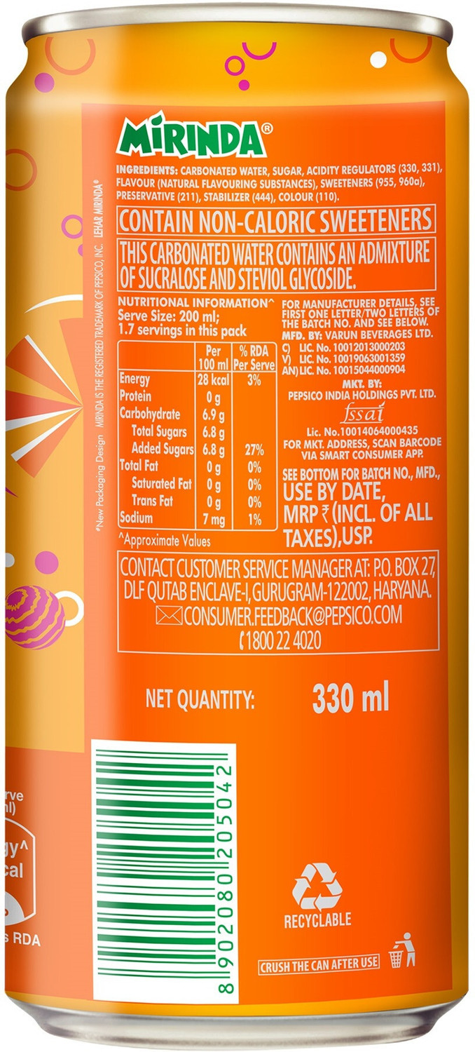 Image of MiRiNDA Low Calorie Orange Soft Drink
