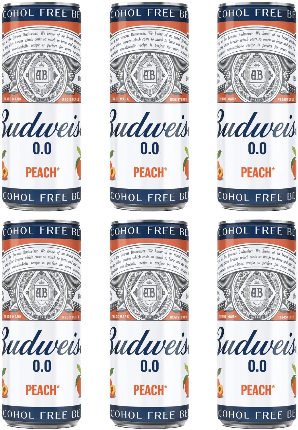 Image of Budweiser Alcohol Free Peach Non Alcoholic Drink