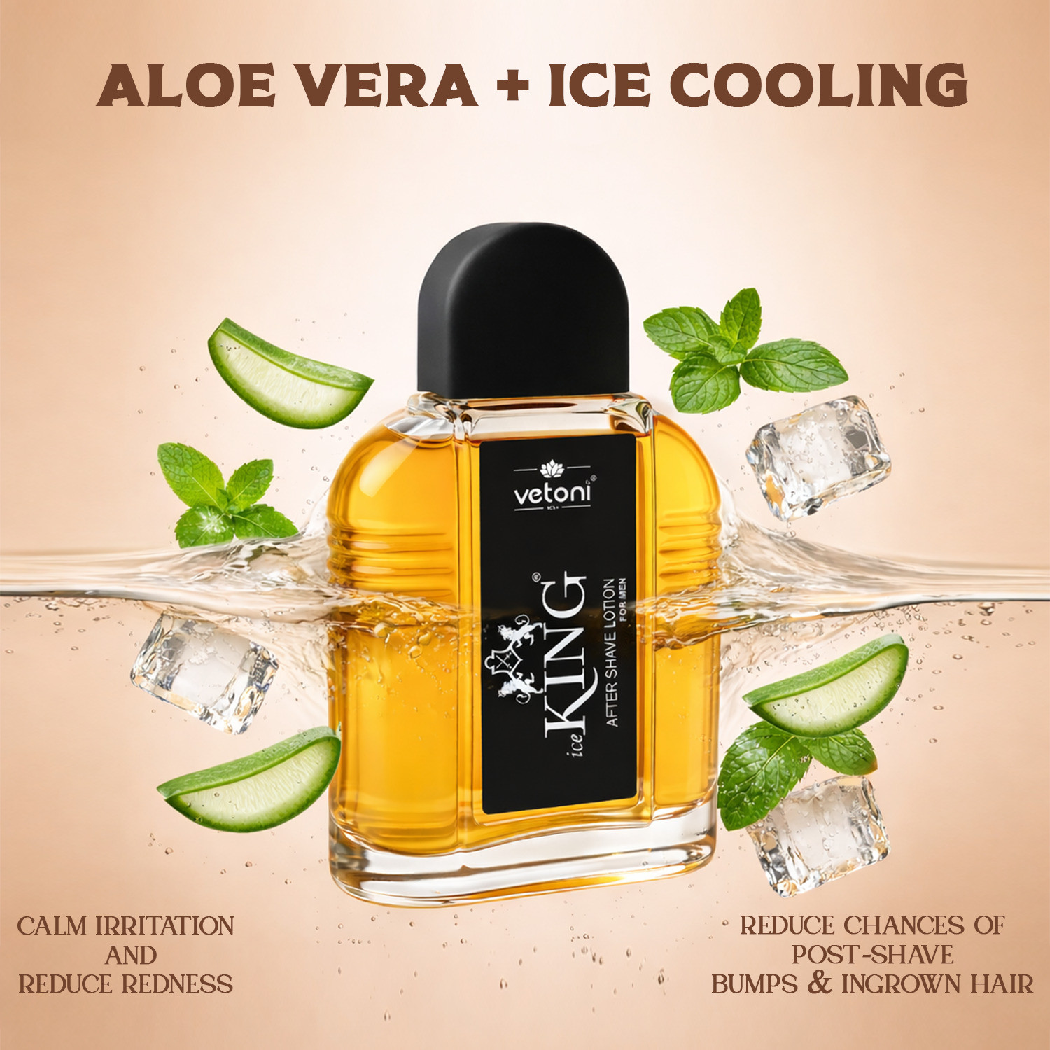 Image of VETONI Ice King No. 1 Red After Shave Lotion for Men for Smoothing Skin Pack of 3