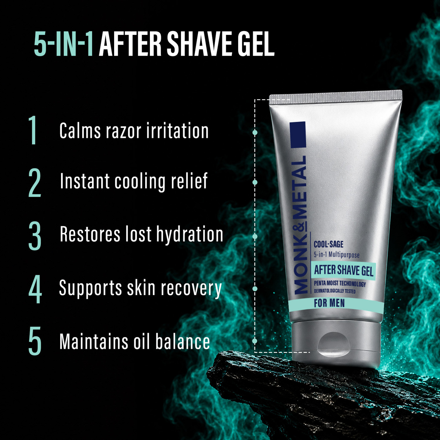 Image of MONK&METAL Cool-Sage 5-in-1 After Shave Gel for Men Soothing & Cooling Care