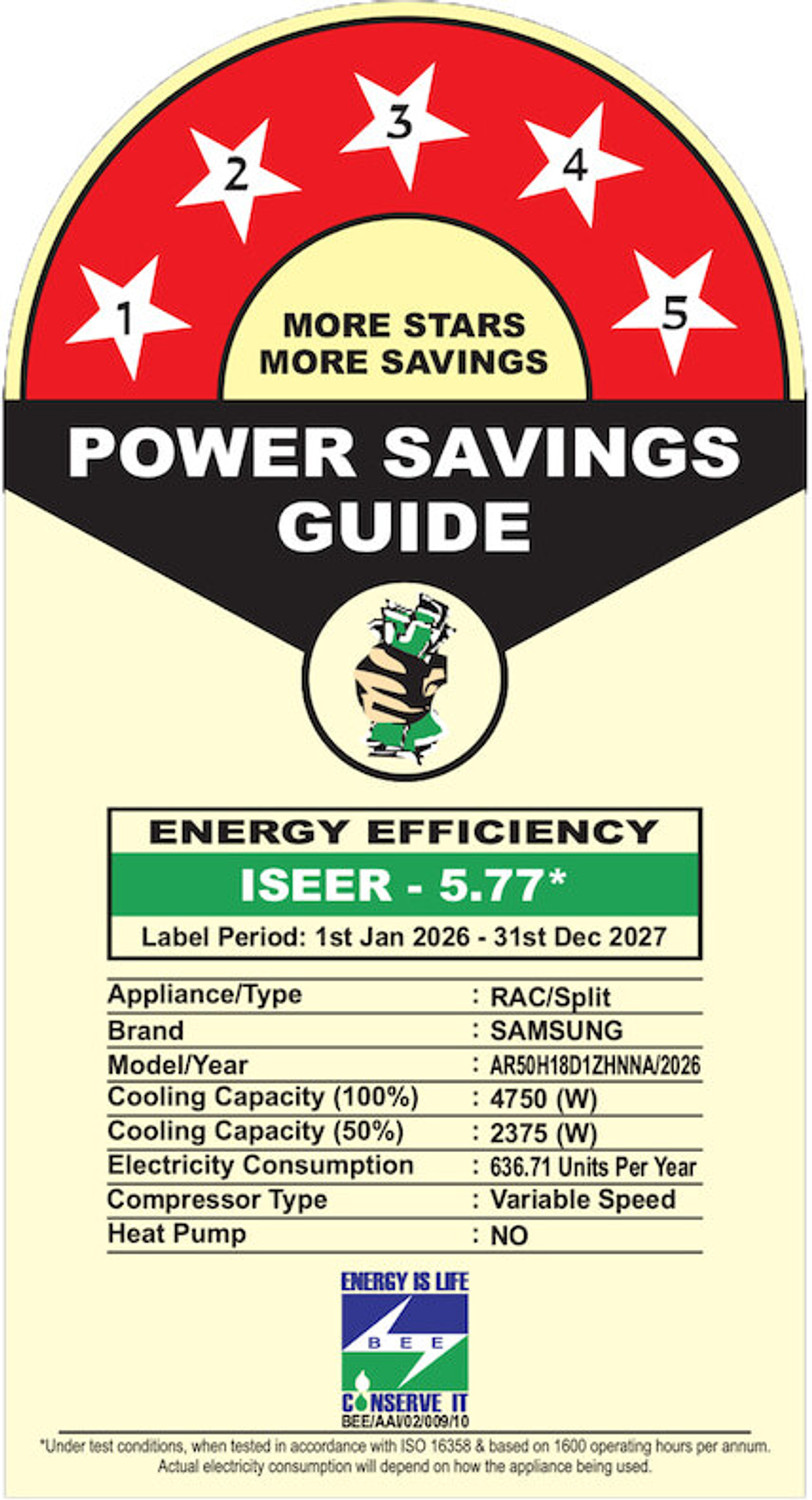 Image of Samsung 2026 Model 1.5 Ton 5 Star Split Inverter with Wi-fi AC