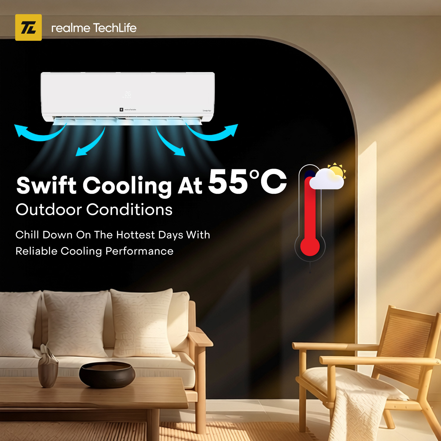 Image of realme TechLife 2026 Model 1 Ton 5 Star Split Inverter with Wi-fi AC