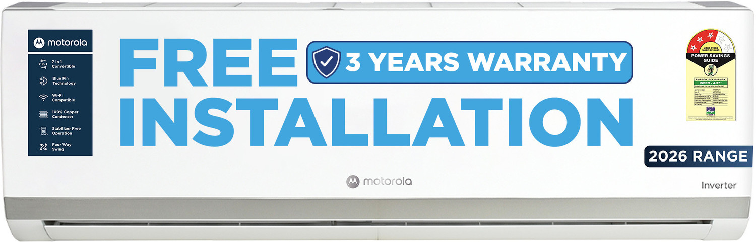 Image of MOTOROLA 2026 Model 2 Ton 3 Star Split Inverter with Wi-fi | Free Installation with 3-Year Comprehensive Warranty with Attachments included AC