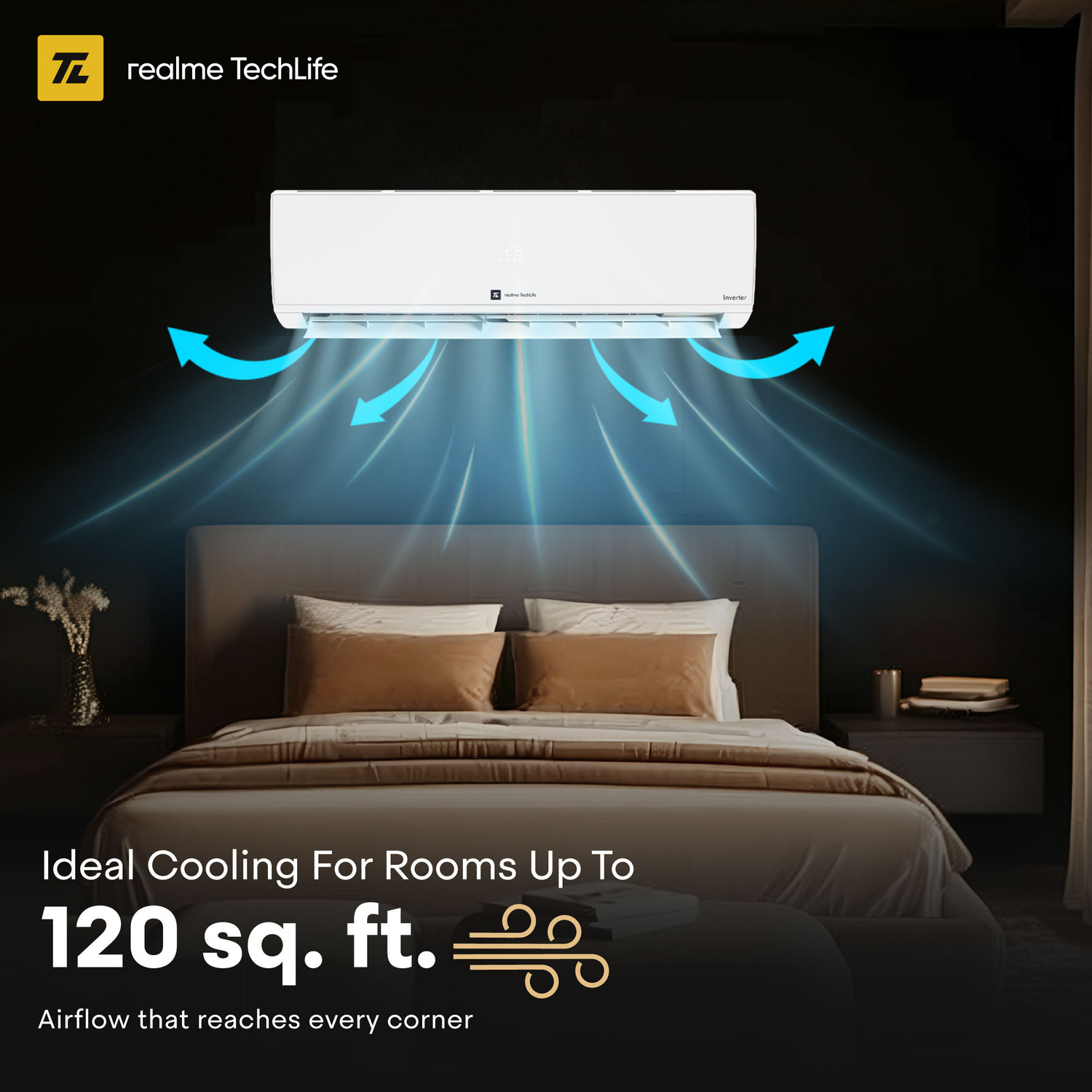 Image of realme TechLife 2026 Model 1 Ton 5 Star Split Inverter with Wi-fi AC