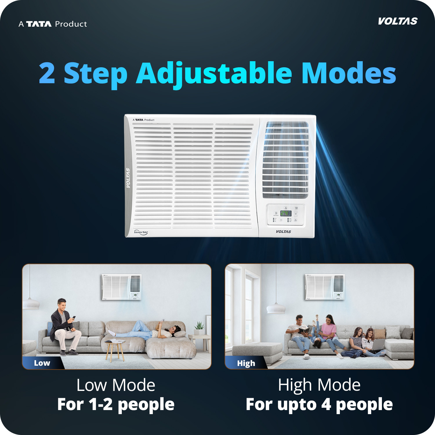 Image of Voltas 2026 Model 1.5 Ton 5 Star Window Inverter AC