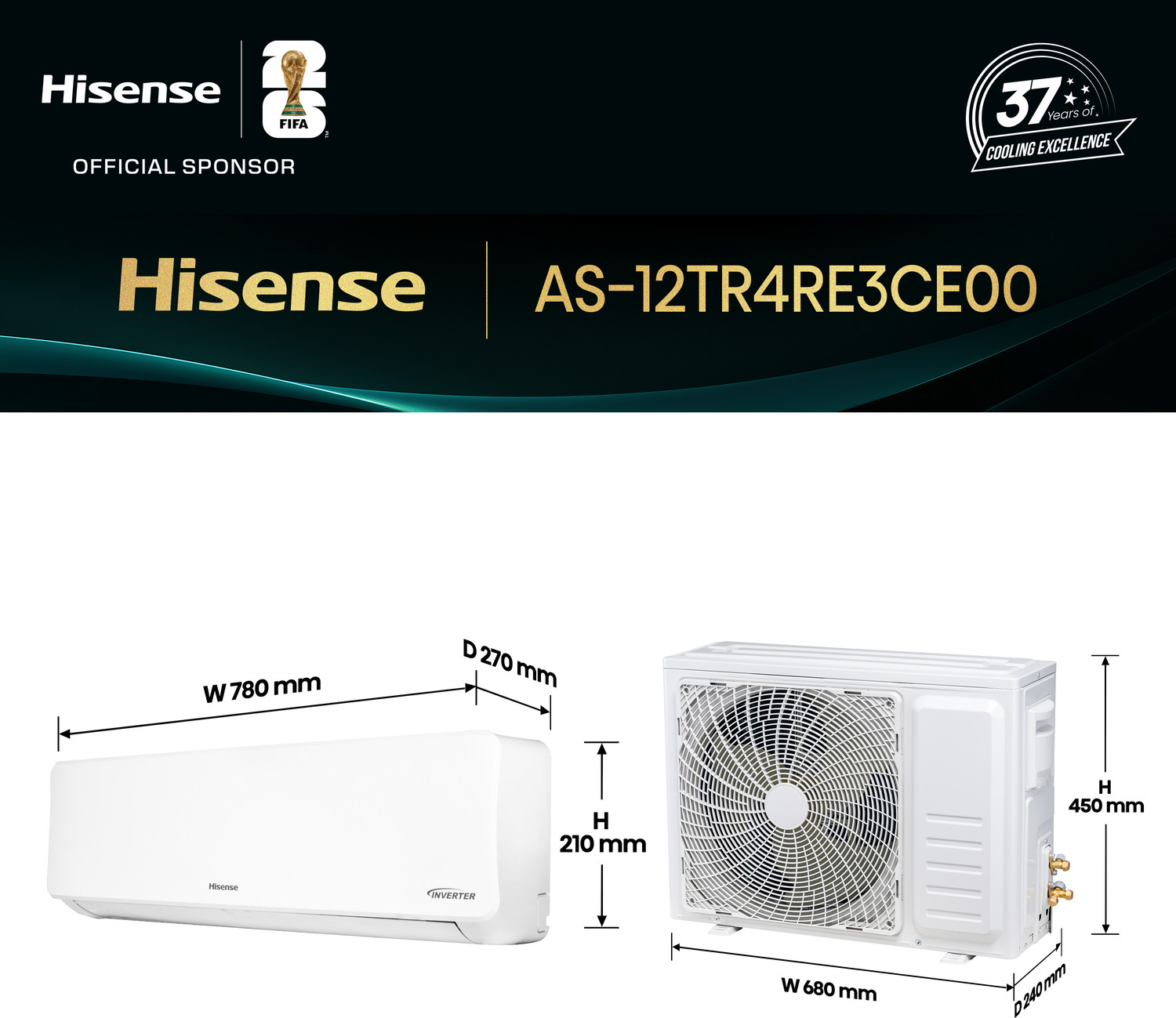 Image of Hisense 2026 Model 1 Ton 3 Star Split Inverter AC