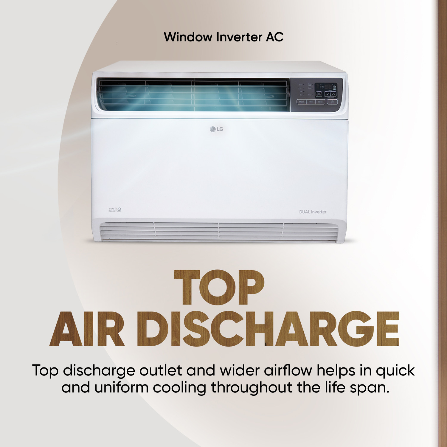 Image of LG 2025 Model 1.5 Ton 5 Star Window Dual Inverter Convertible 4-in-1 Cooling with Faster Cooling and Energy Saving, 4 Way Air Swing and HD Filter AC