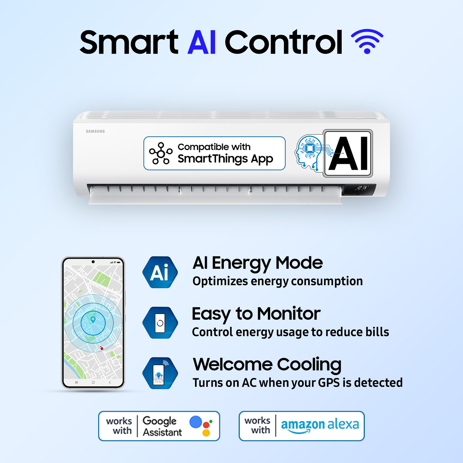 Image of Samsung 2023 Model 1.5 Ton 5 Star Split Inverter with Wi-fi AC