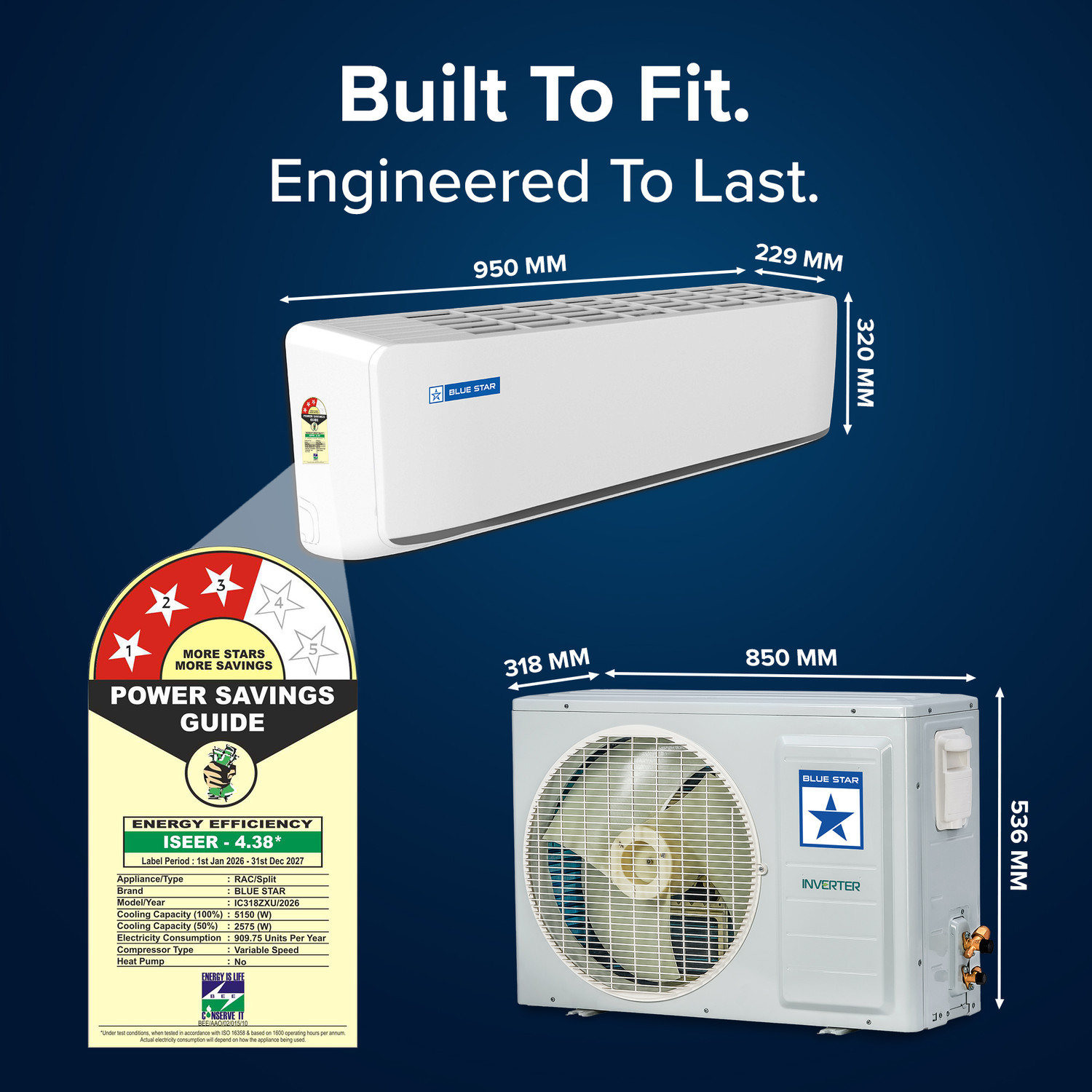 Image of Blue Star 2026 Model 1.5 Ton 3 Star Split Inverter AC