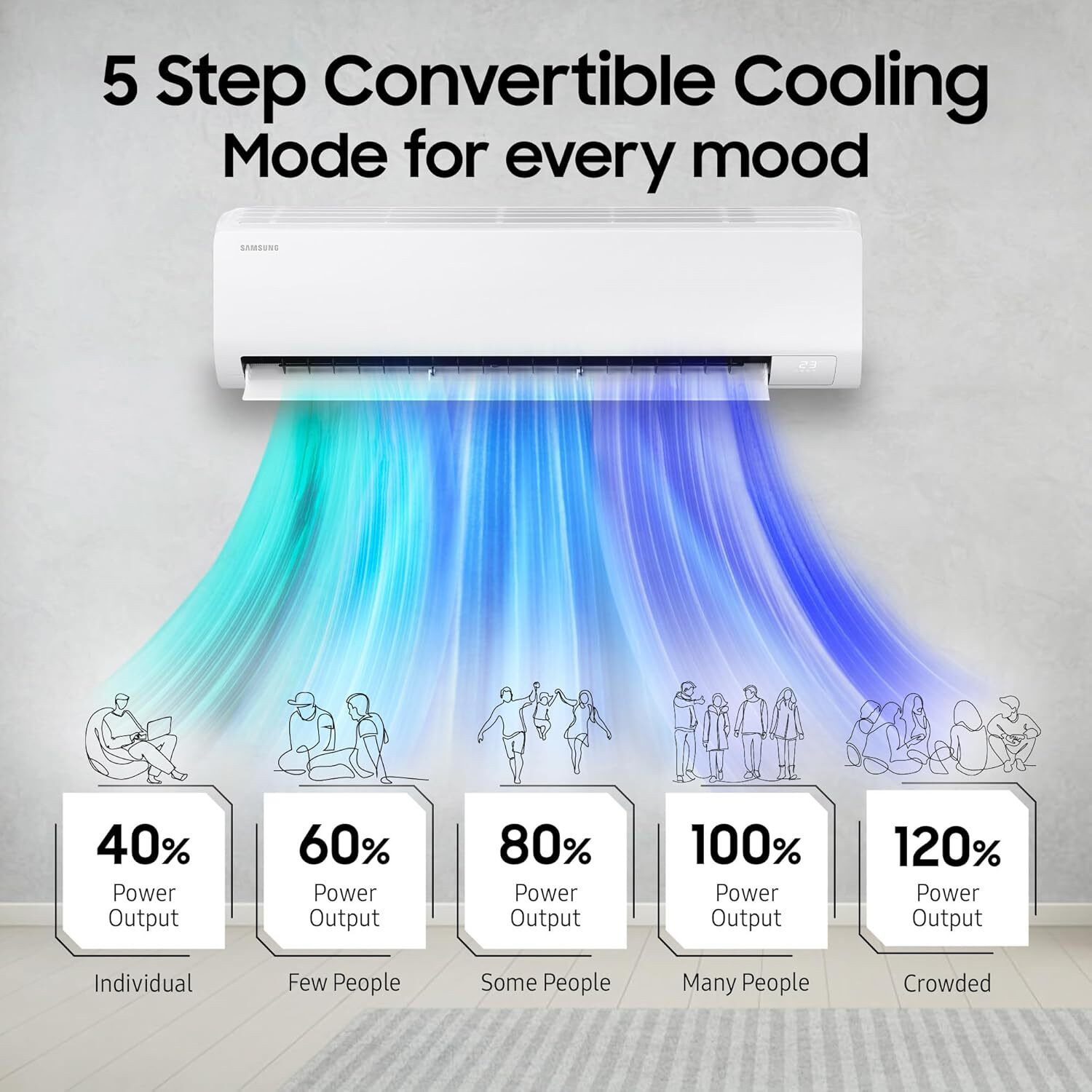 Image of Samsung 2026 Model 1 Ton 3 Star Split AI Inverter with Wi-fi AC