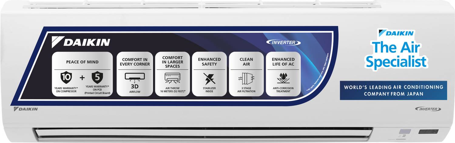 Daikin 2024 Model 1.8 Ton 3 Star Split Inverter AC