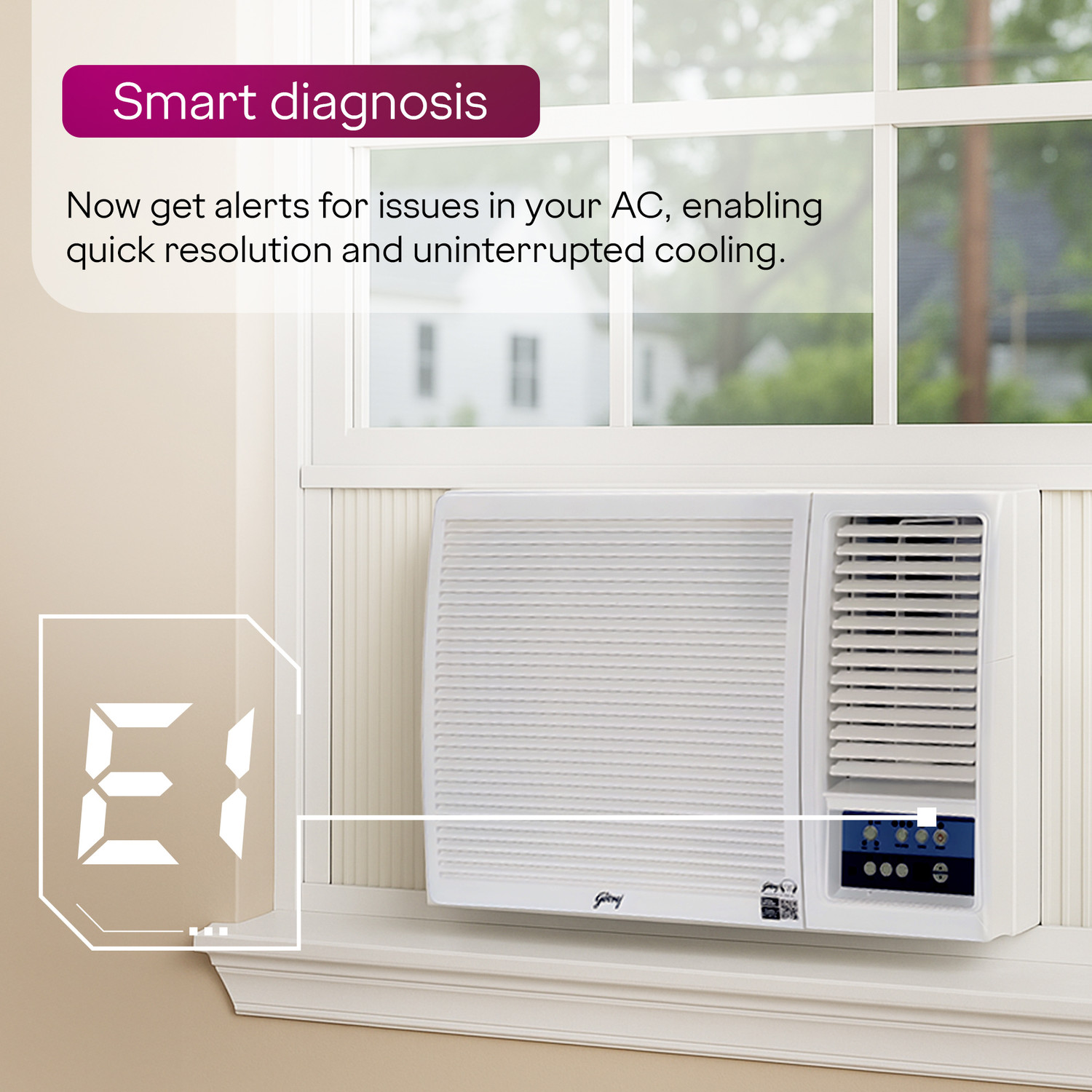 Image of Godrej 2025 Model 1.5 Ton 3 Star Window Fixed Speed Turbo ModeAnti-Dust Filter with Anti-Freeze Thermostat AC