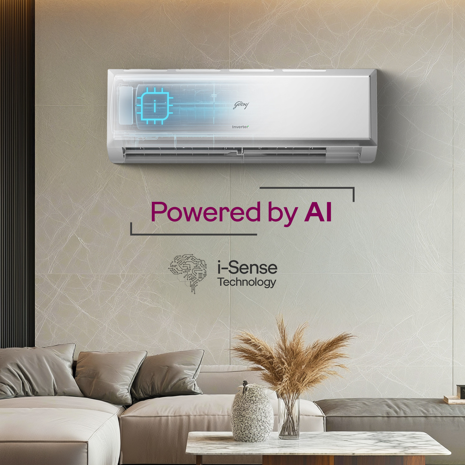 Image of Godrej 2025 Model 1 Ton 3 Star Split Inverter 5-In-1-Convertible Cooling with Heavy Duty Cooling At Extreme Temperature AC