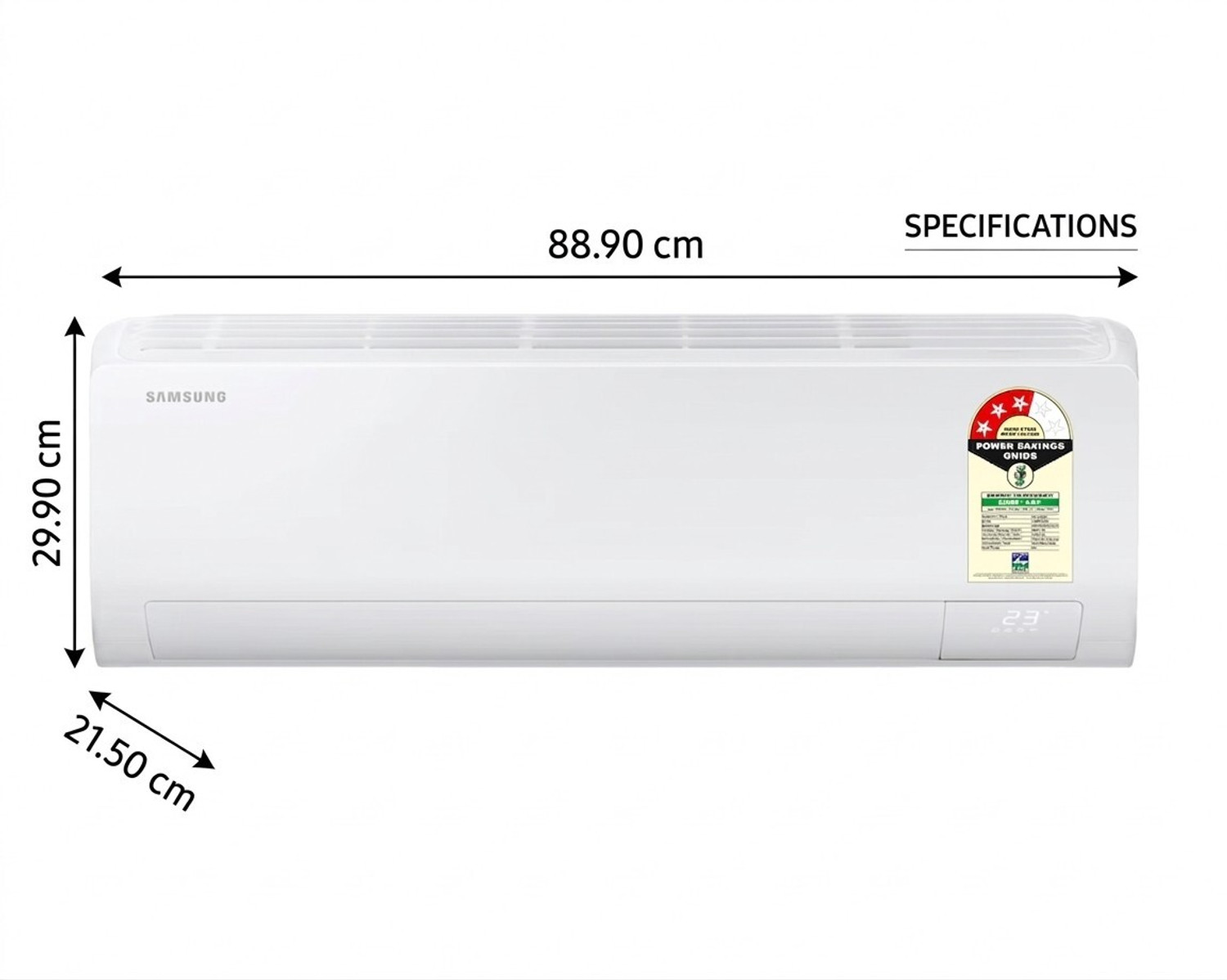 Image of Samsung 2026 Model 1.5 Ton 3 Star Split Inverter AC (AR50H18D13HNNA (I), White)