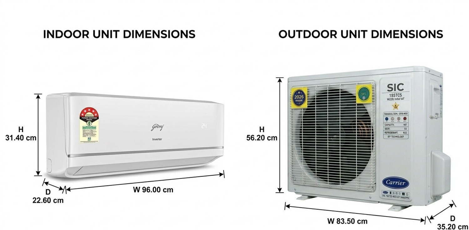 Image of Godrej 2025 Model 1.5 Ton 5 Star Split Inverter AC