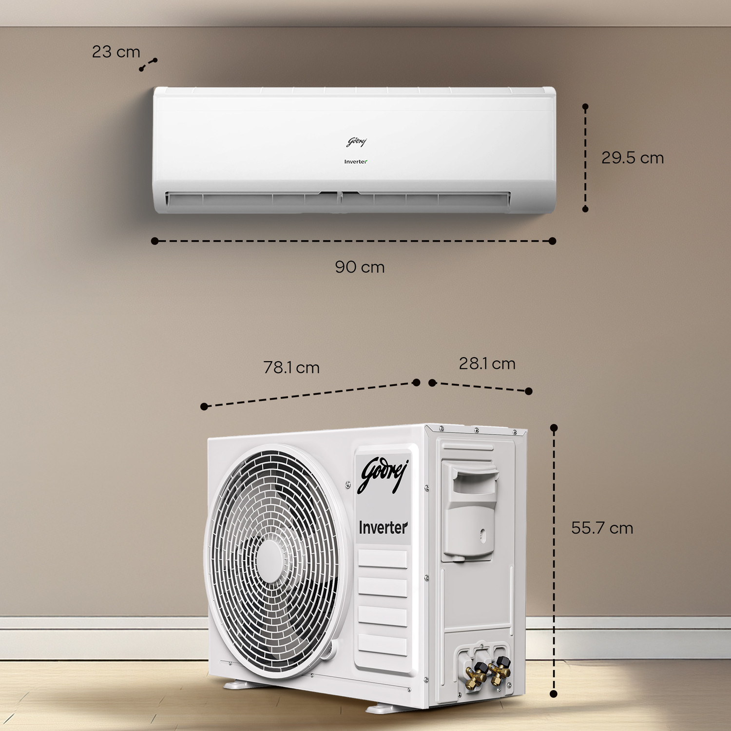 Image of Godrej 2026 Model 1 Ton 5 Star Split Inverter with 5-in-1 convertible | AI Powered| Heavy Duty Cooling at 52 degree celsius|i-Sense technology AC