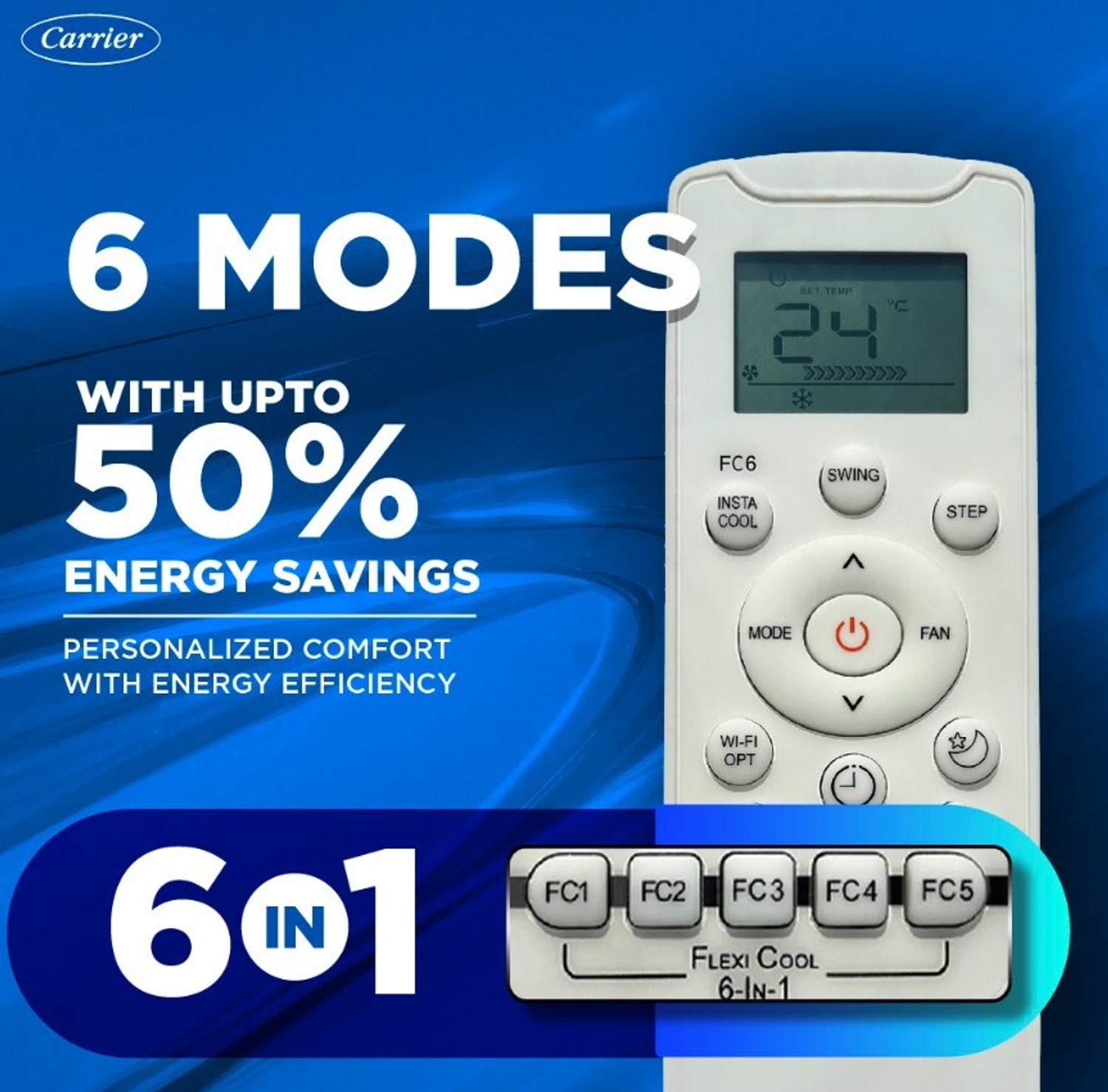 Image of CARRIER 2026 Model 2 Ton 5 Star Split AI Inverter with Wi-fi Convertible 6-in-1 with Geo-Fencing & Voice Control,Smart Energy Display, Insta Cool, Auto Defrost Clean AC