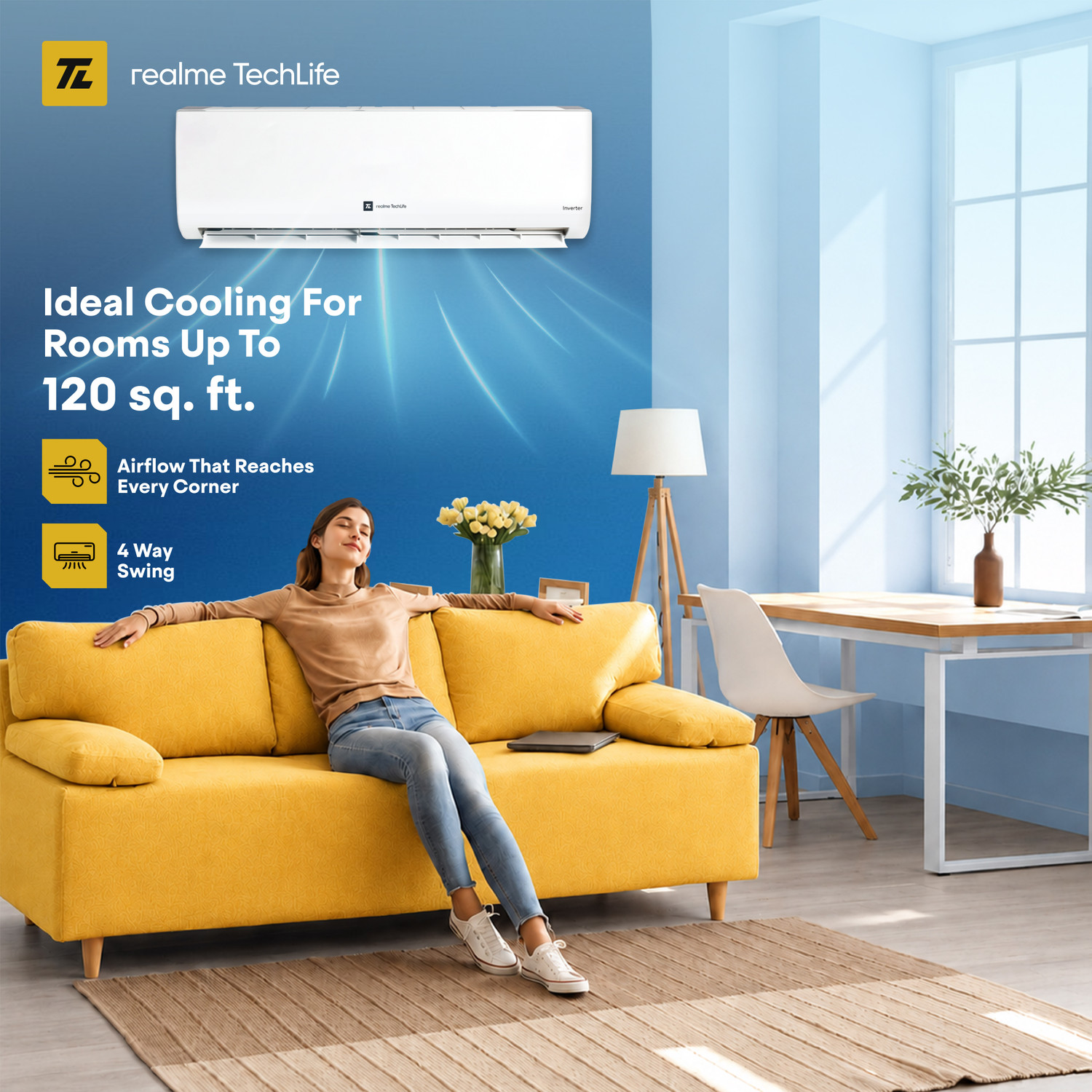 Image of realme TechLife 2026 Model 1 Ton 3 Star Split Inverter AC