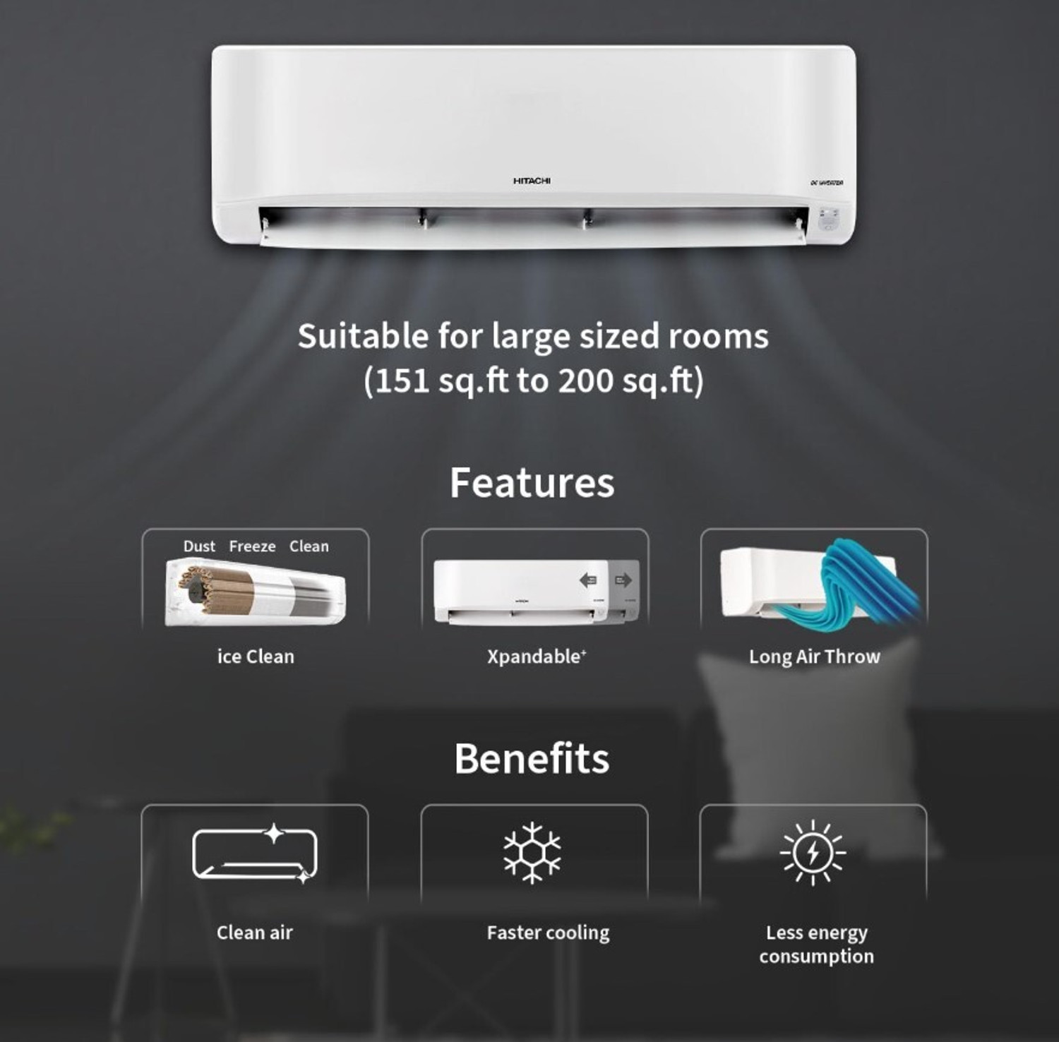 Image of Hitachi 2025 Model 2 Ton 3 Star Split Inverter AC
