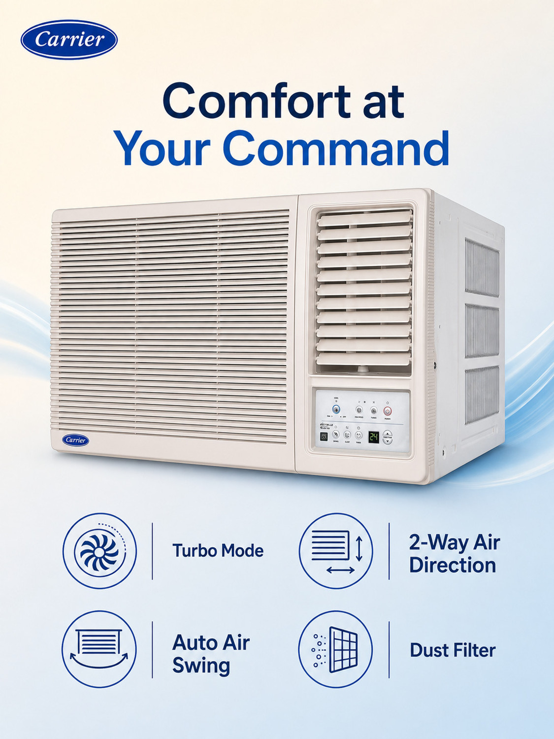 Image of CARRIER 2026 Model 1.5 Ton 3 Star Window Inverter AC