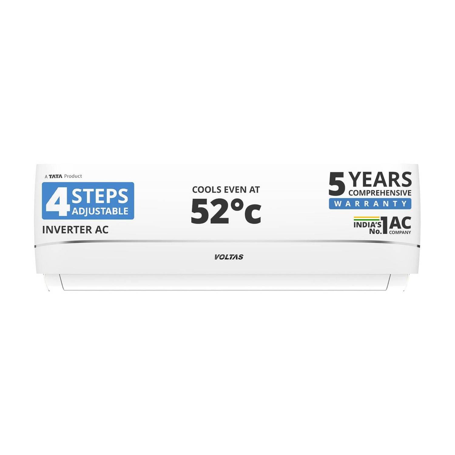 Voltas 2025 Model 1.5 Ton 3 Star Hot and Cold Split Inverter Energy Efficient | High Ambient Cooling (even at 52 C) | Anti-Dust Filter with Anti-Microbial Coating | Auto Clean AC
