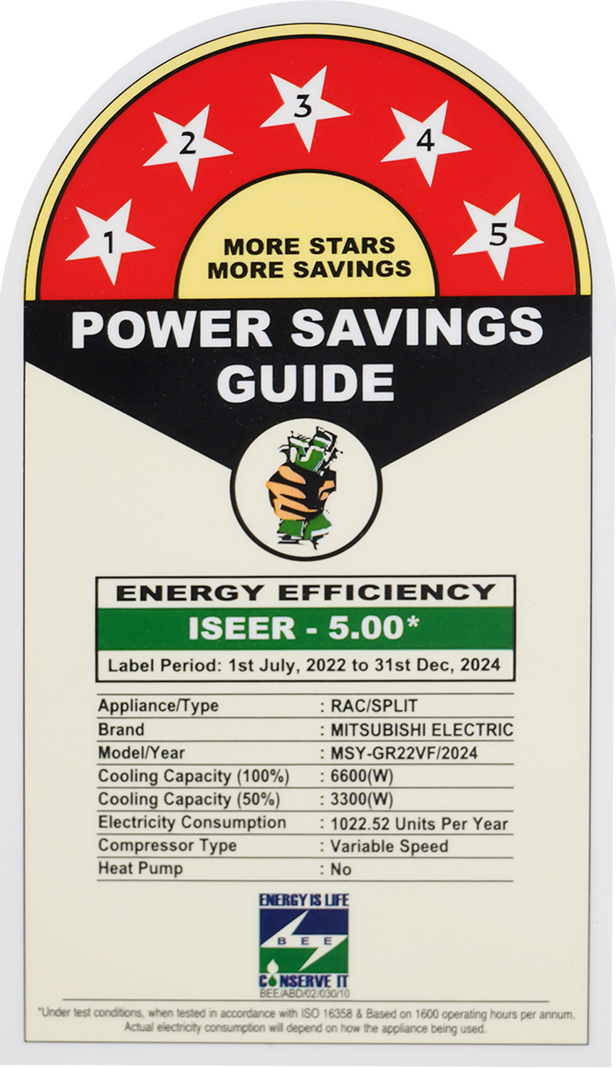 Image of Mitsubishi 2024 Model 1.9 Ton 5 Star Split Inverter AC