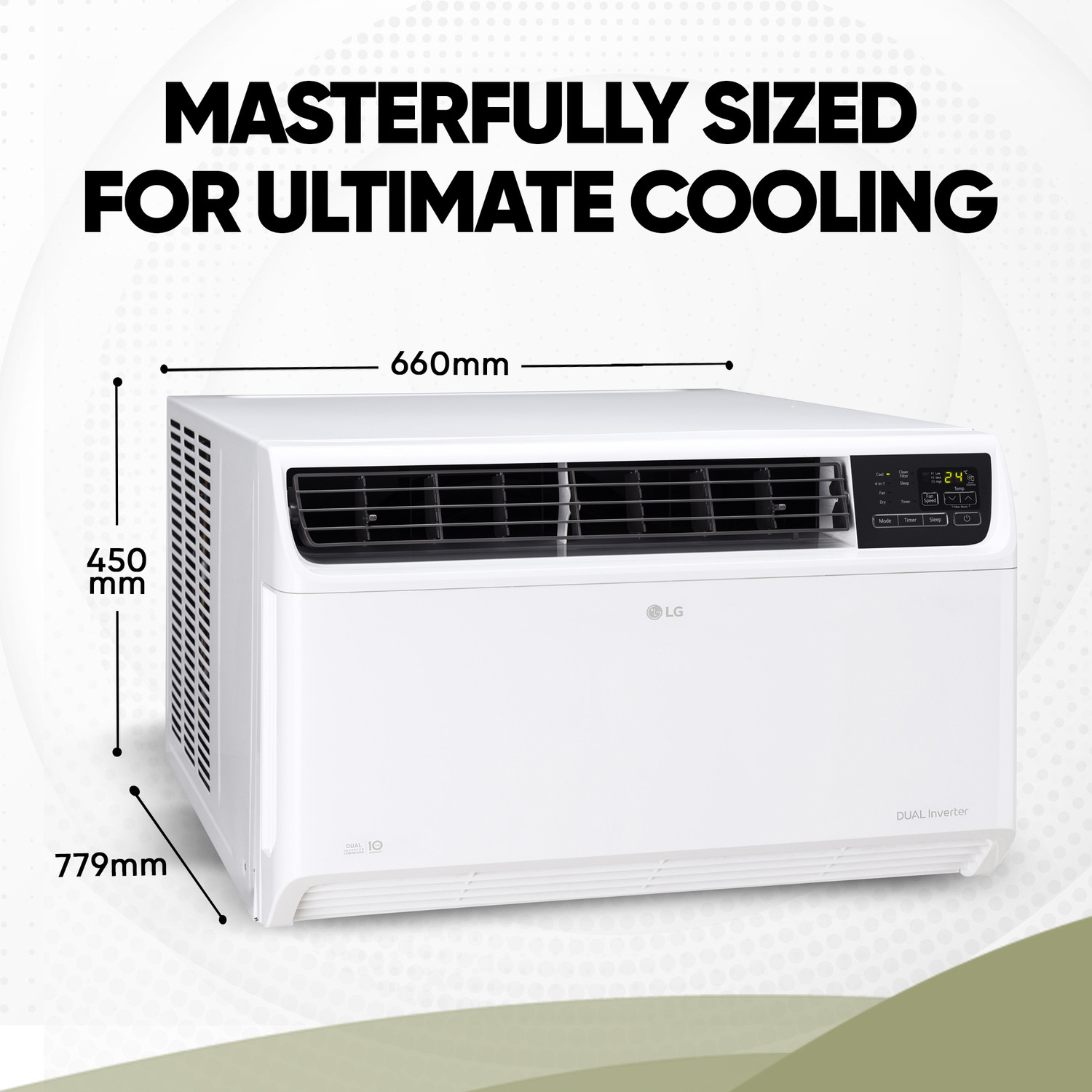 Image of LG 2026 Model 1.5 Ton 3 Star Window Dual Inverter Convertible 4-in-1 Cooling with Faster Cooling and Energy Saving, 4 Way Air Direction (Manual), Clean Filter Indicator, HD Filter and Top Air Discharge AC