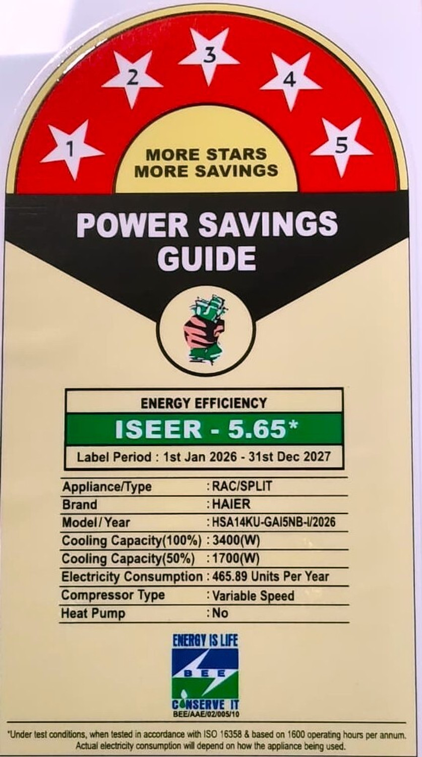 Image of Haier 2026 Model 1 Ton 5 Star Split Inverter with Wi-fi AC