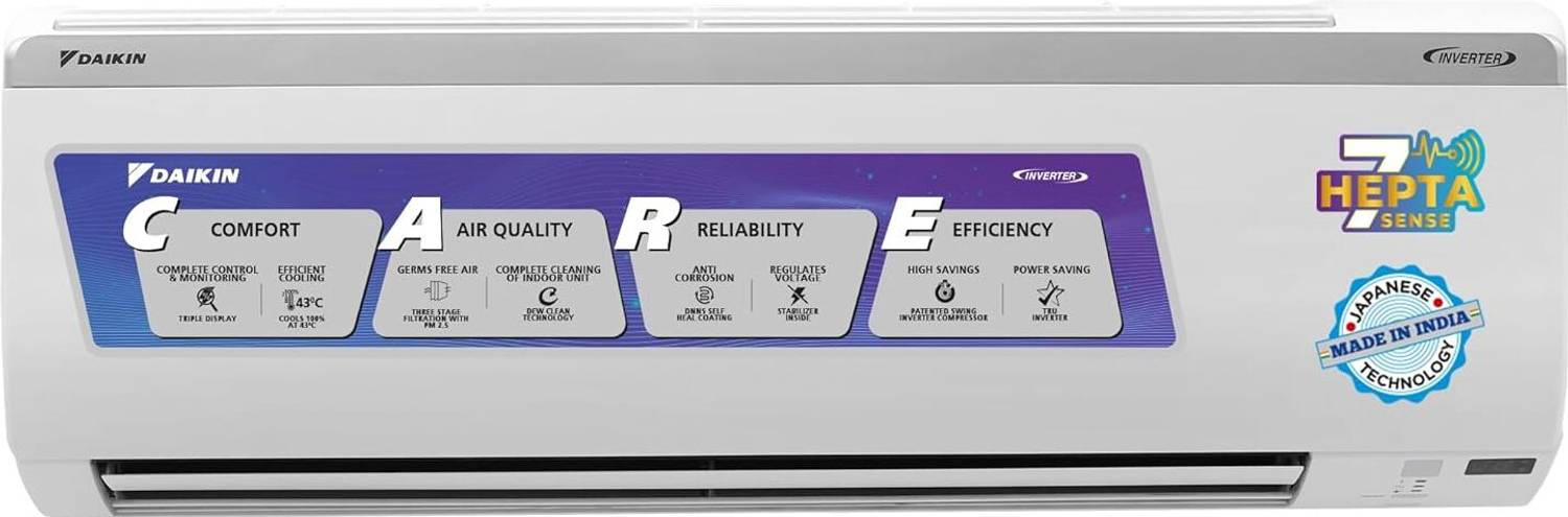 Daikin 2025 Model 1 Ton 3 Star Split Inverter AC