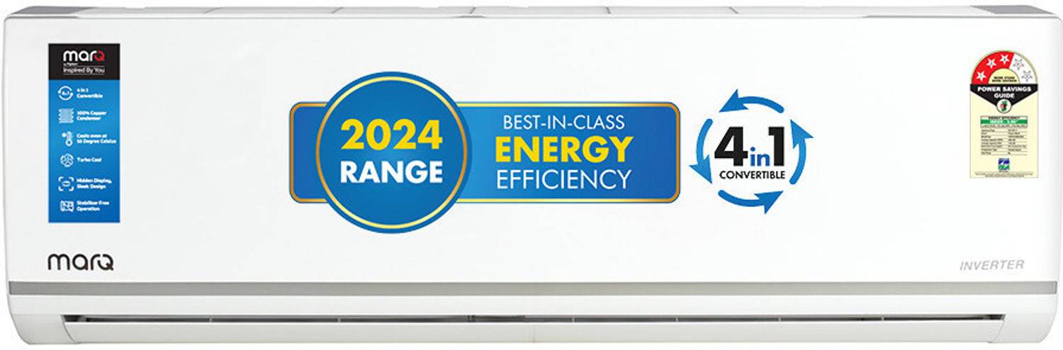 MarQ by Flipkart 2024 Model 2 Ton 3 Star Split Inverter 4-in-1 Convertible with Turbo Cool Technology AC