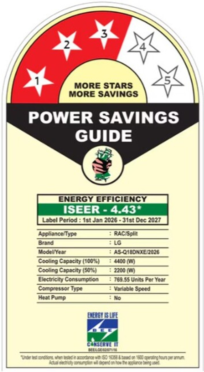 Image of LG 2026 Model 1.5 Ton 3 Star Split Inverter AC