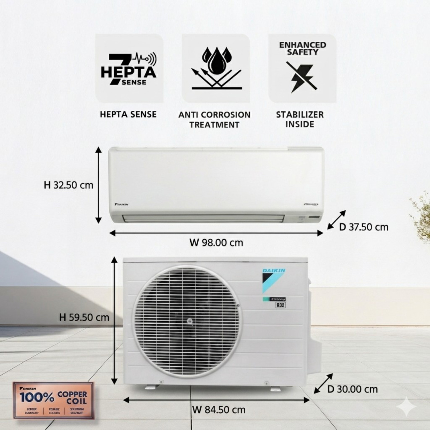 Image of Daikin 2025 Model 1.5 Tons 3 Star Split Inverter AC