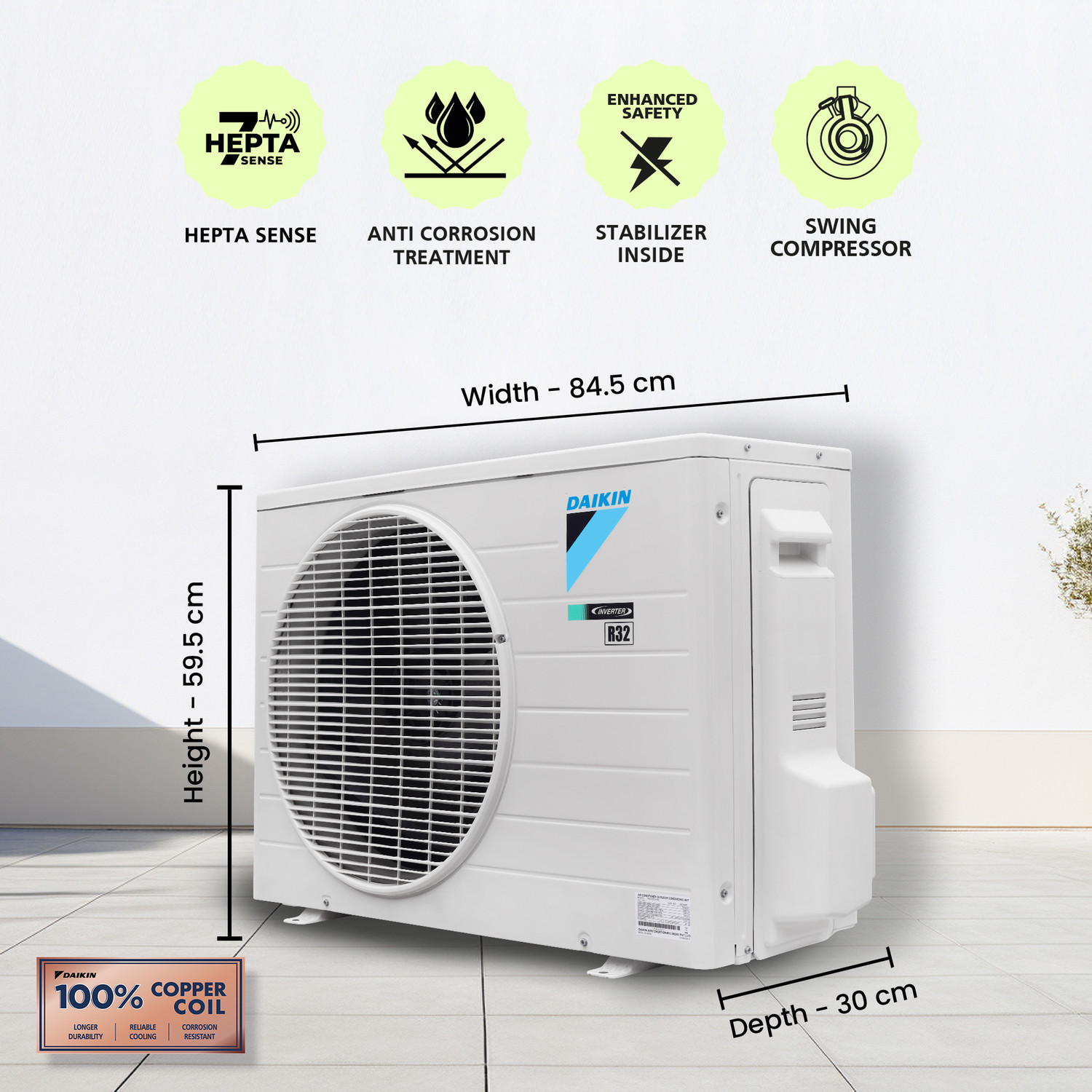 Image of Daikin 2025 Model 1.5 Ton 3 Star Split Inverter AC