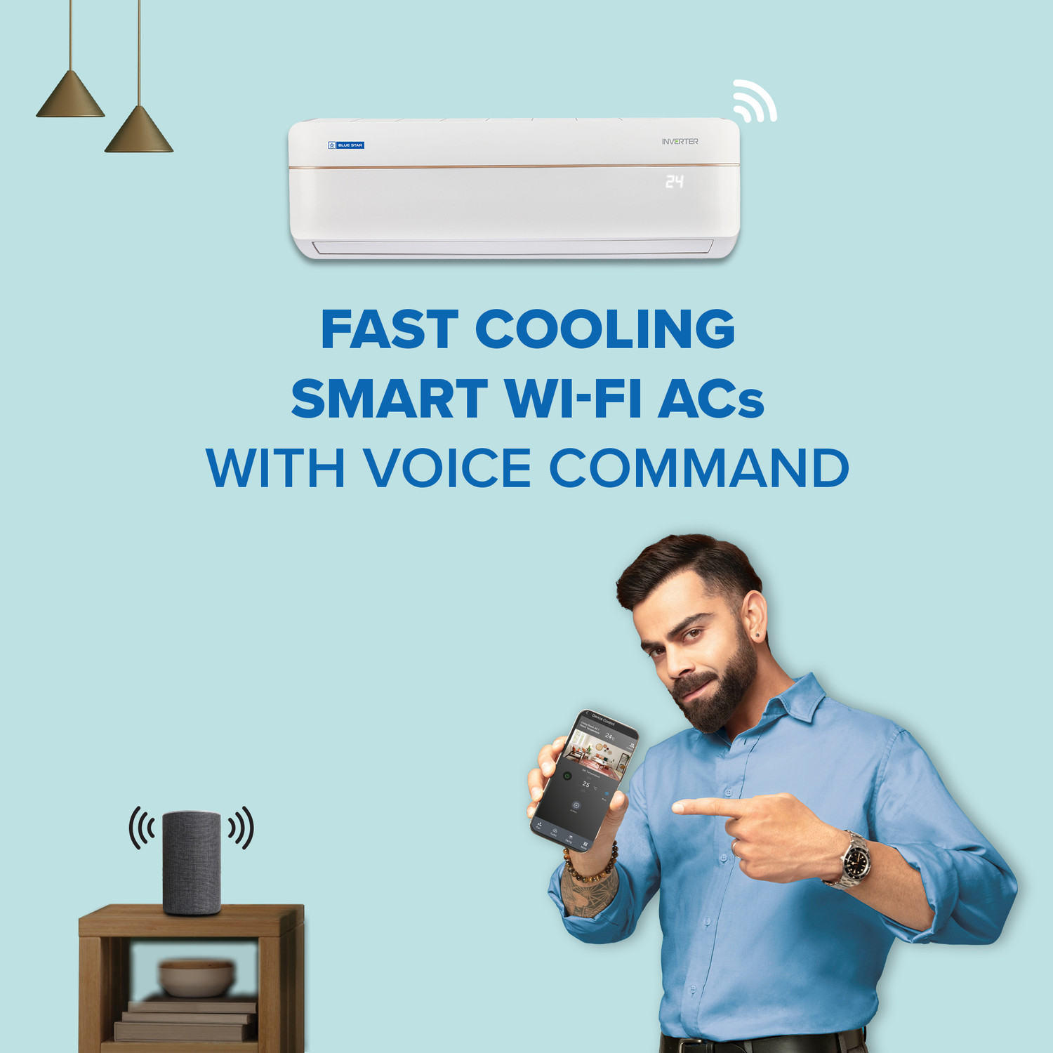Image of Blue Star 2025 Model 1 Ton 5 Star Split Inverter with Wi-fi AC