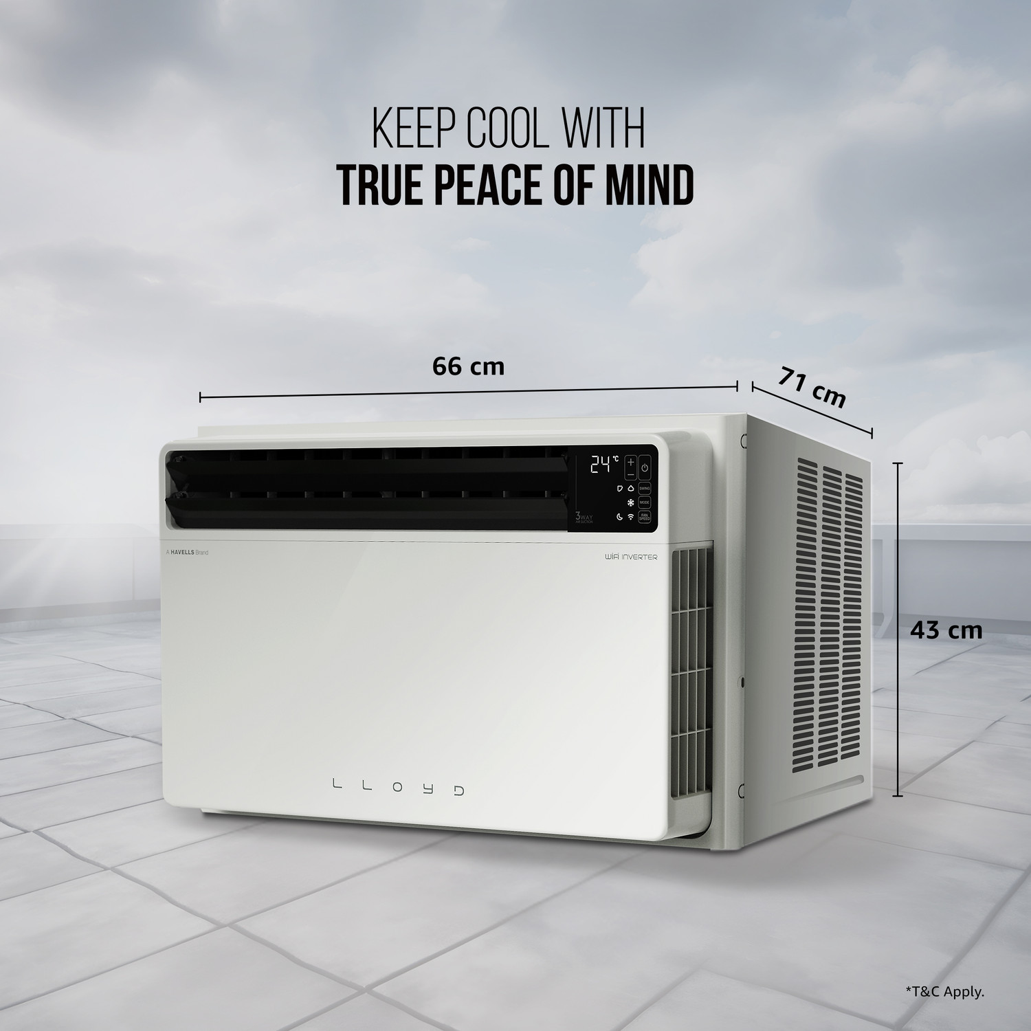 Image of Lloyd 2026 Model 1.5 Ton 5 Star Window Inverter with Wi-fi AC