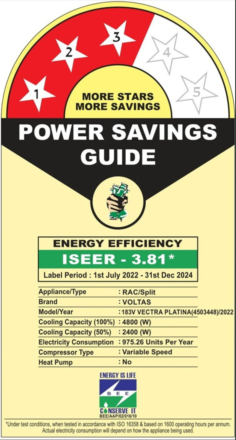 Image of Voltas 2025 Model 1.5 Ton 3 Star Split Inverter AC