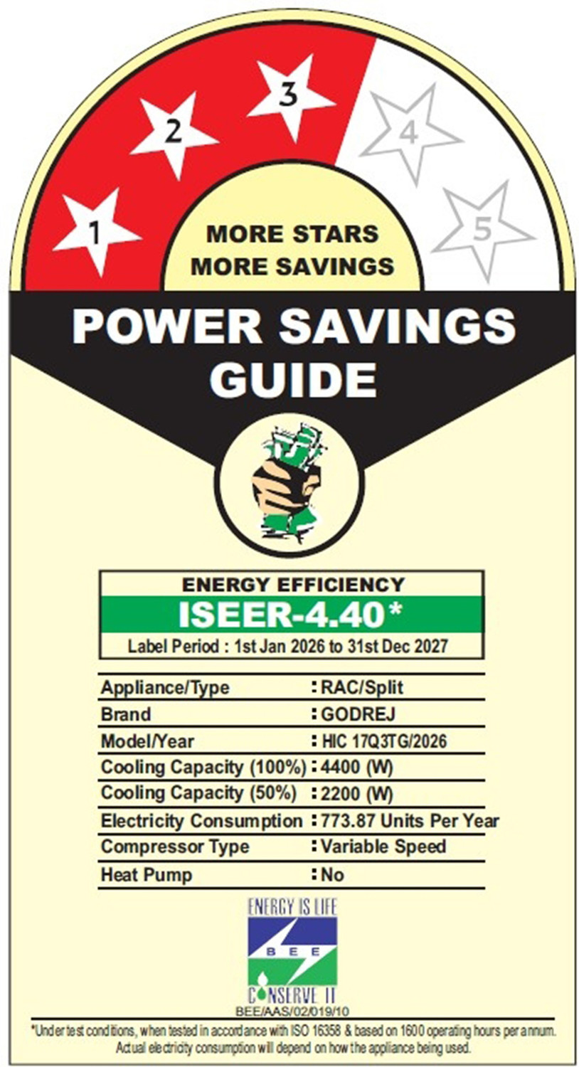 Image of Godrej 2026 Model 1.4 Ton 3 Star Split Inverter with 5-in-1 convertible | AI Powered| Heavy Duty Cooling at 52 degree celsius|i-Sense technology AC