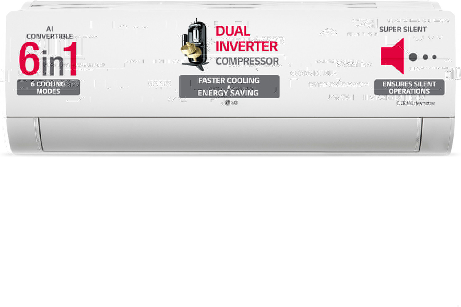 Image of LG 2024 Model 1.5 Ton 5 Star Split Dual Inverter AI Convertible 6-in-1 Cooling, HD Filter with Anti-Virus Protection, VIRAAT Mode & ADC Sensor AC