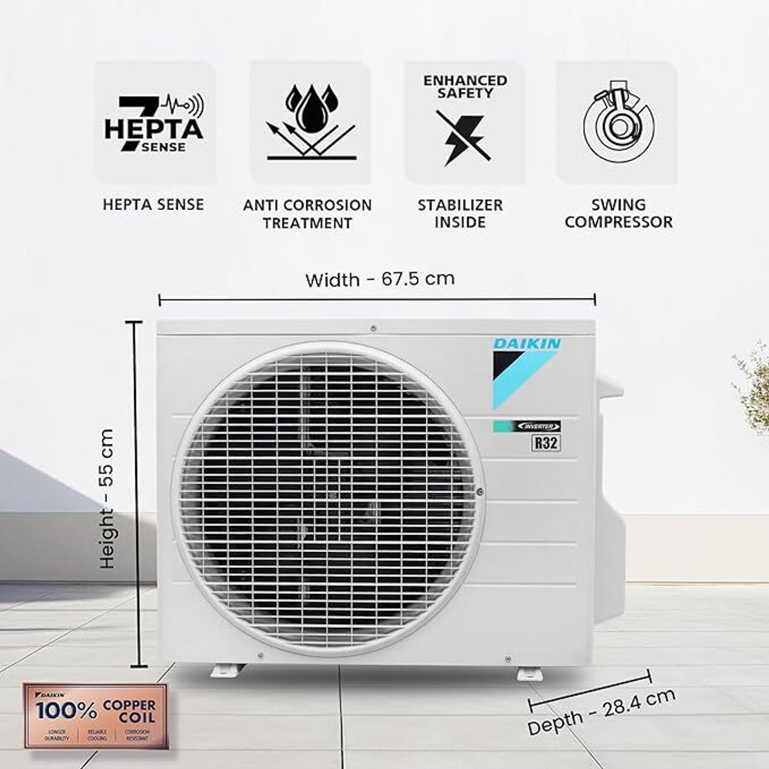Image of Daikin 2026 Model 1 Ton 3 Star Split Inverter AC
