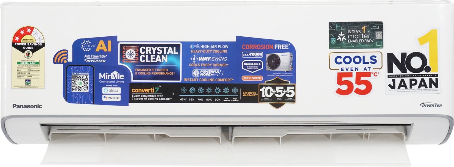 Image of Panasonic 2025 Model 1 Ton 3 Star Split Inverter with Wi-fi AC