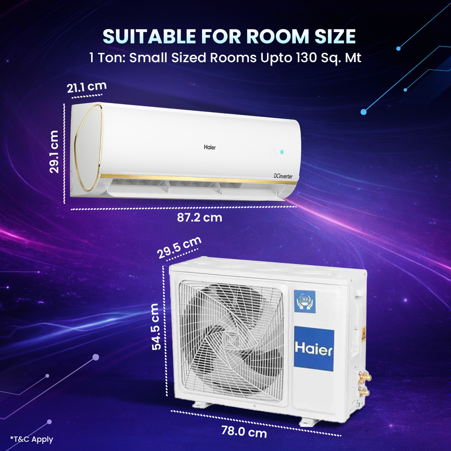 Image of Haier 2026 Model 1 Ton 5 Star Split HEXA Inverter with Wi-fi AC