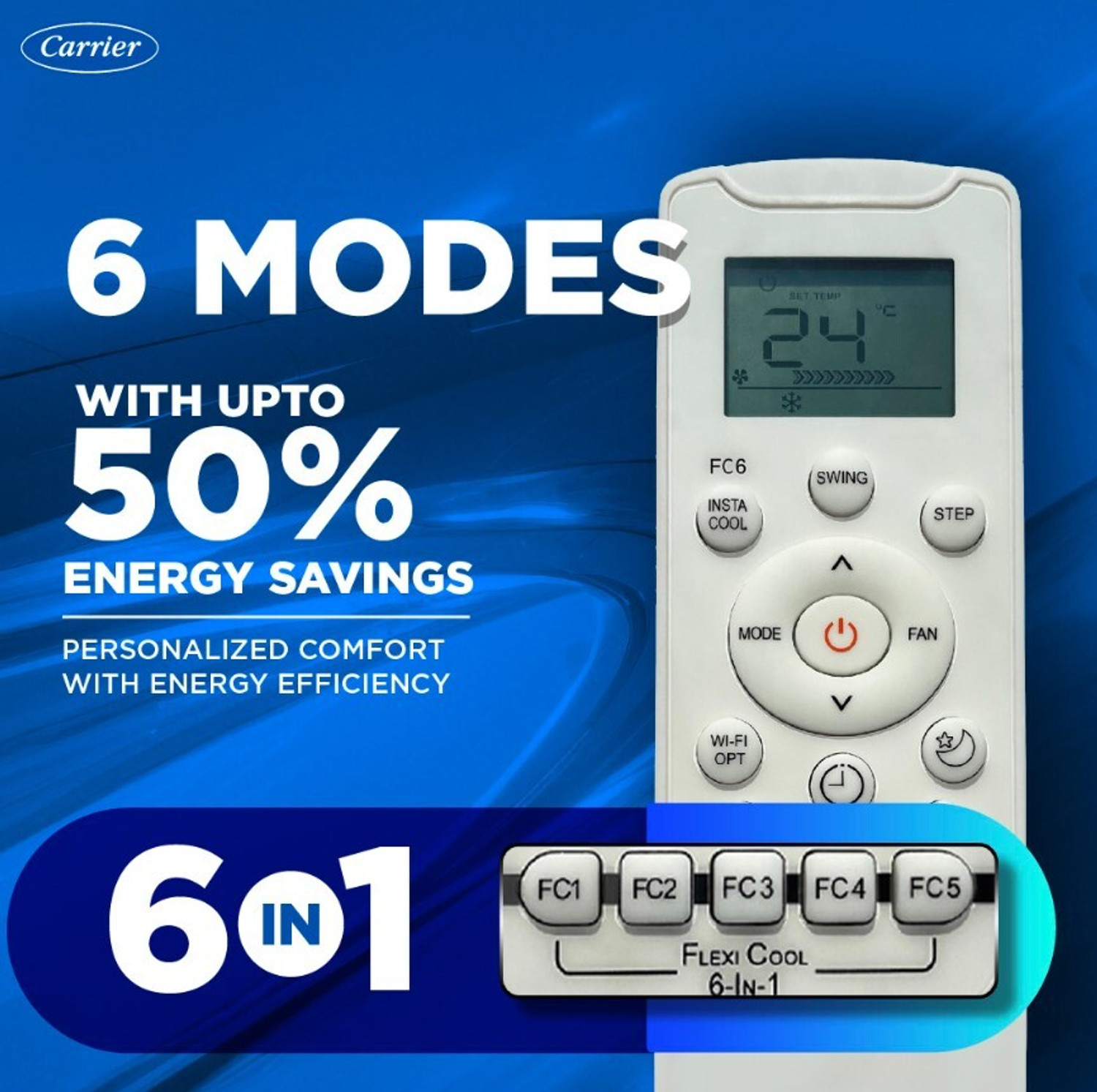 Image of CARRIER 2026 Model 1 Ton 5 Star Split AI Inverter with Wi-fi Convertible 6-in-1 with Geo-Fencing & Voice Control,Smart Energy Display, Insta Cool, Auto Defrost Clean AC