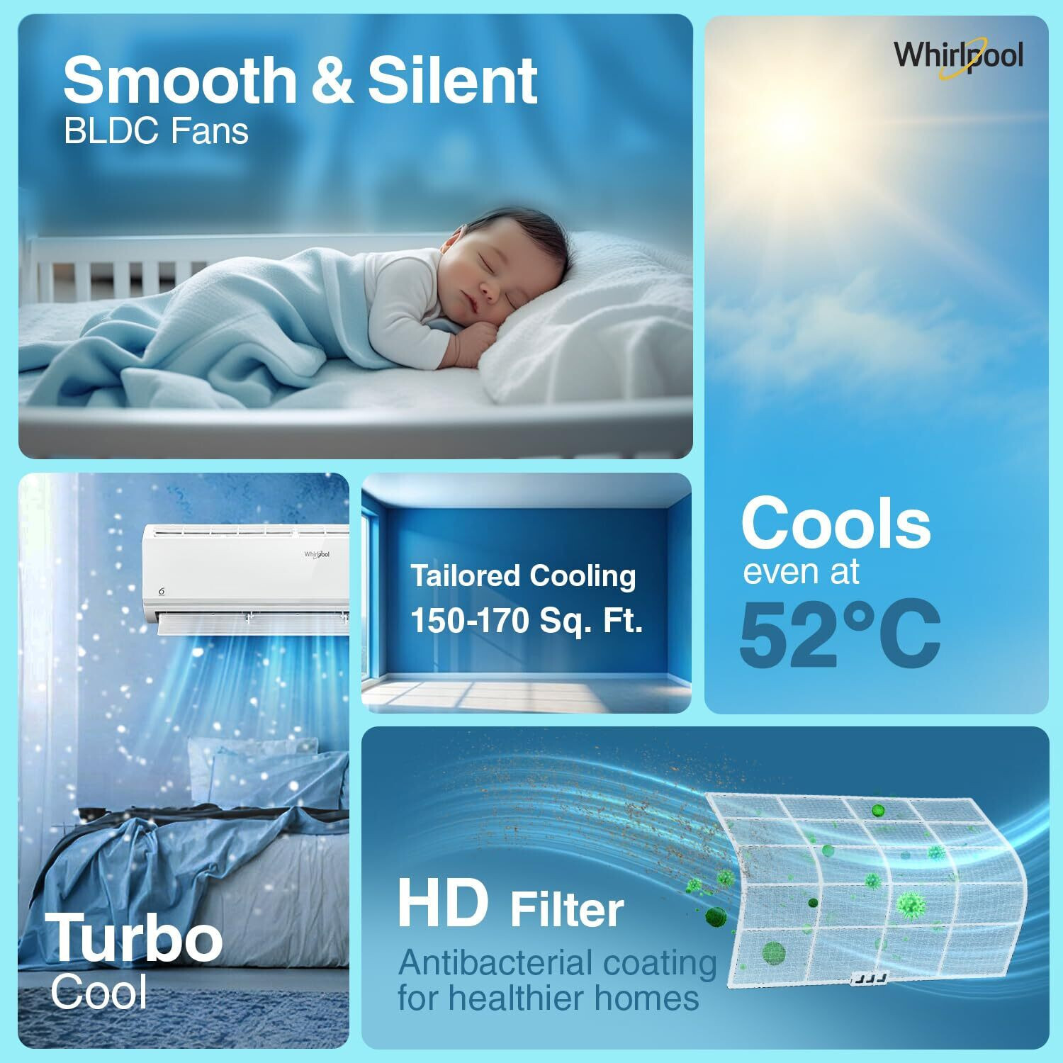 Image of Whirlpool 2025 Model 1.5 Ton 5 Star Split Inverter AC