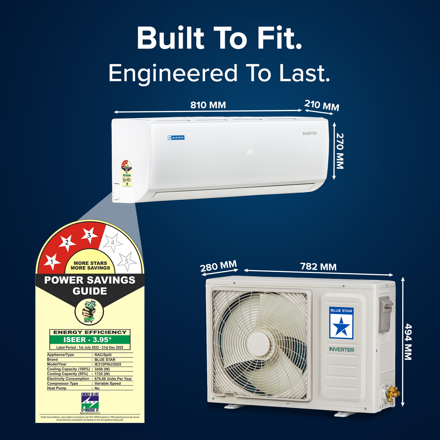 Image of Blue Star 2025 Model 1 Ton 3 Star Split Inverter AC