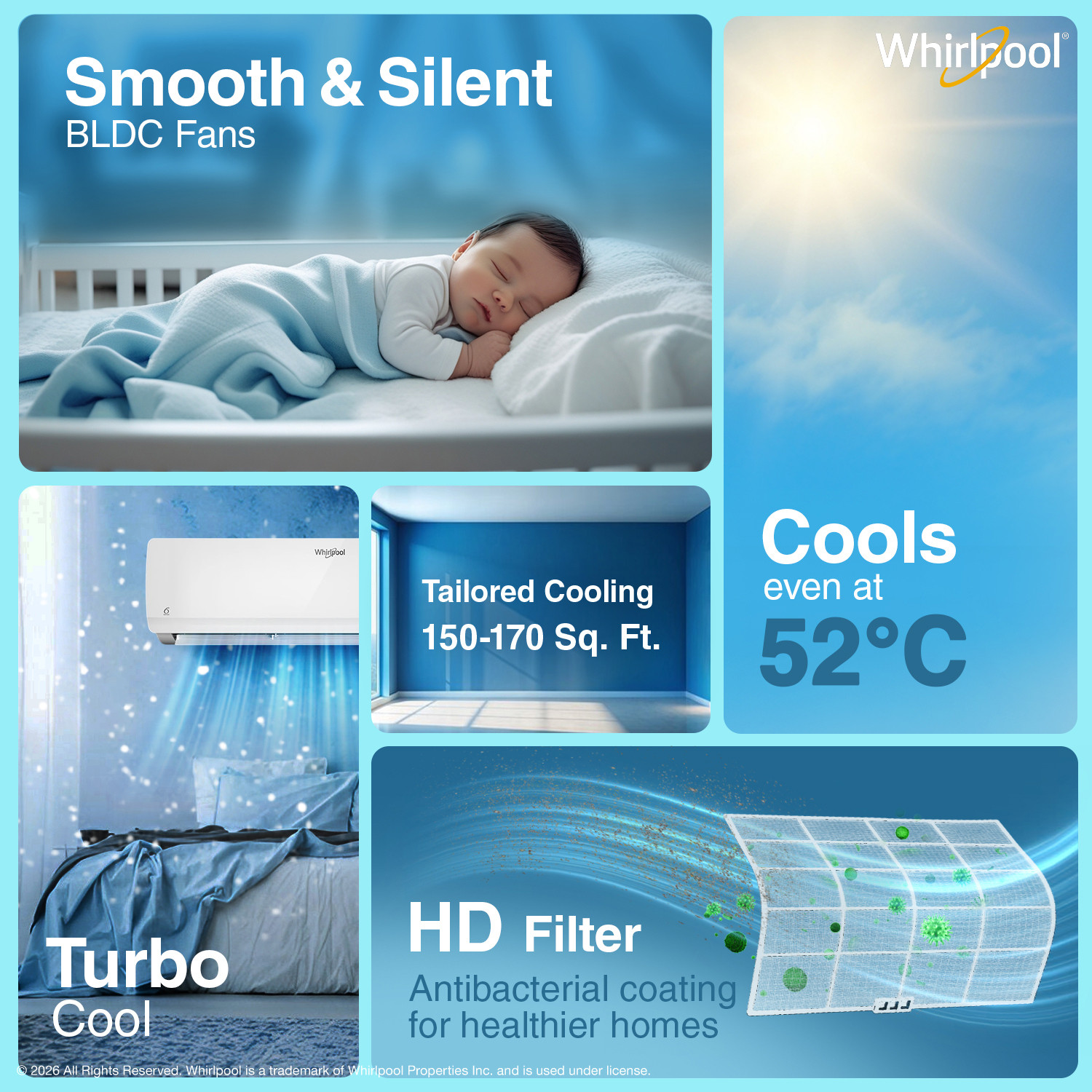 Image of Whirlpool 2026 Model 1 Ton 3 Star Split Inverter AC