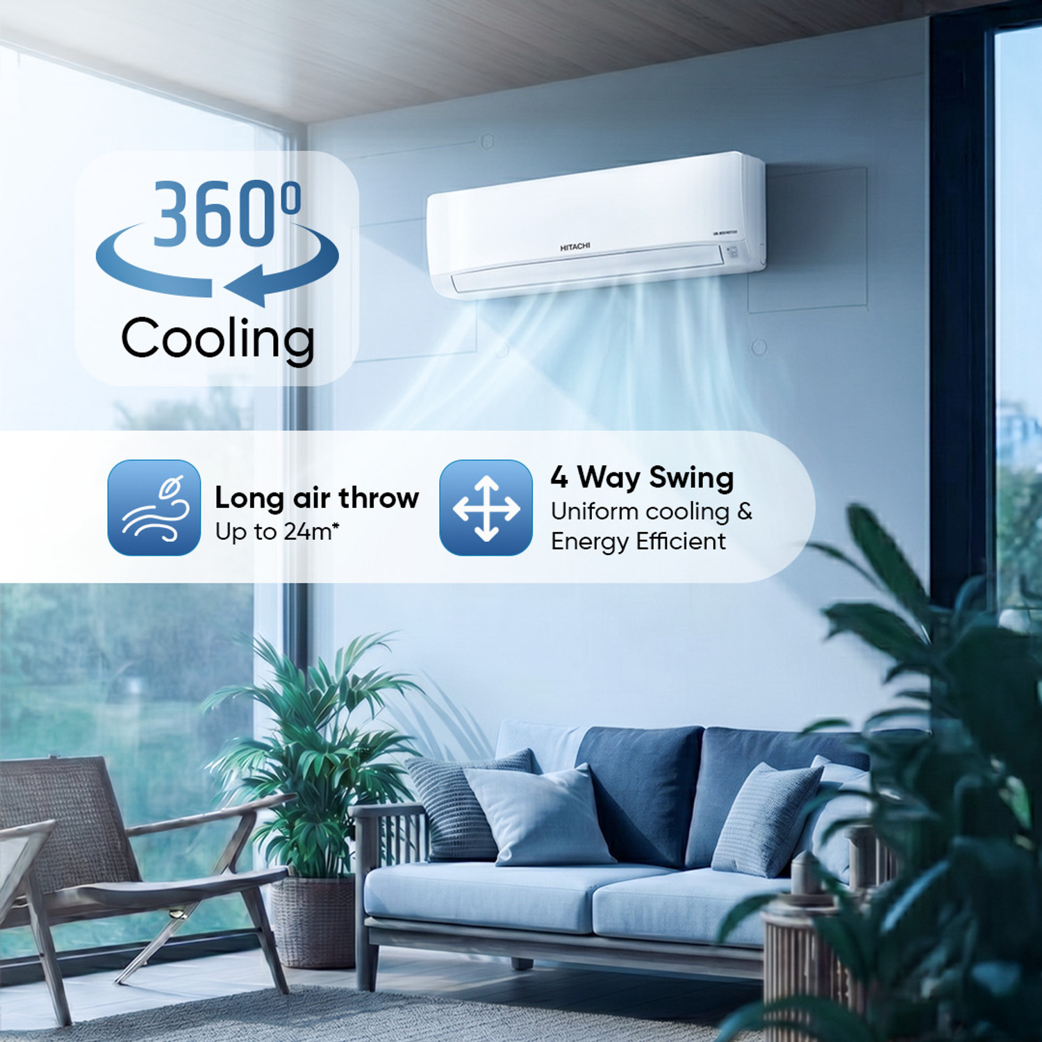 Image of Hitachi 2026 Model 1.5 Ton 3 Star Split Inverter AC