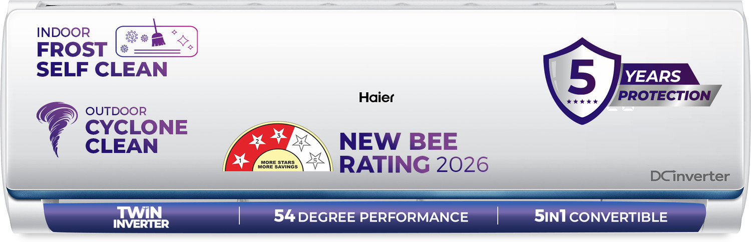 Image of Haier 2026 Model 1 Ton 3 Star Split Twin Inverter AC